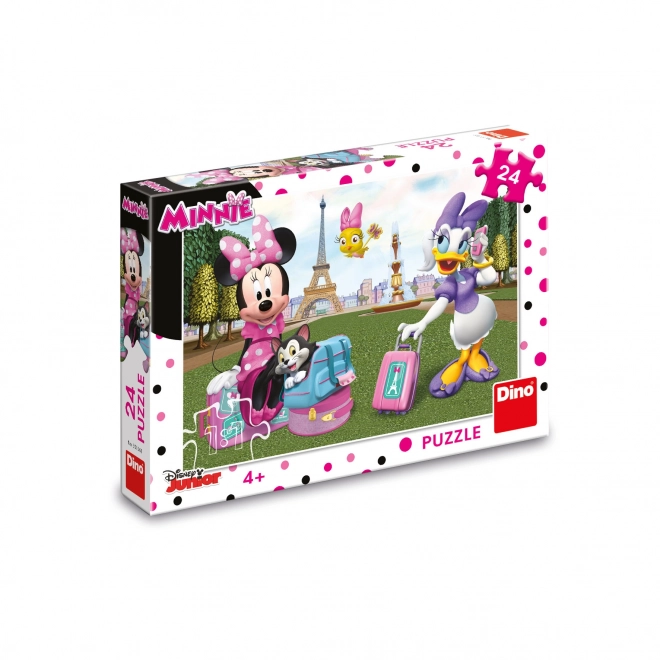 Puzzle Minnie a Daisy v Paříži 24 dílků
