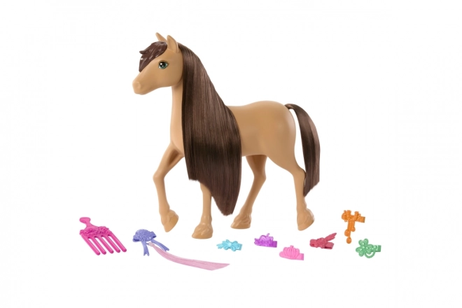 Barbie Pepper kůň s hnědými vlasy pro styling