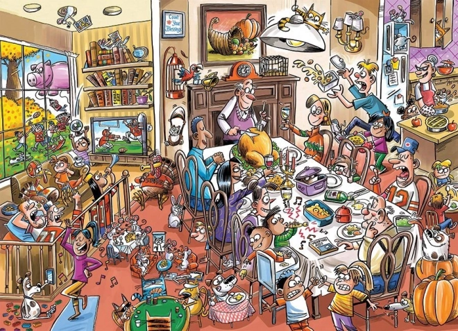 Puzzle COBBLE HILL DoodleTown: Šťastné díkuvzdání 1000 dílků