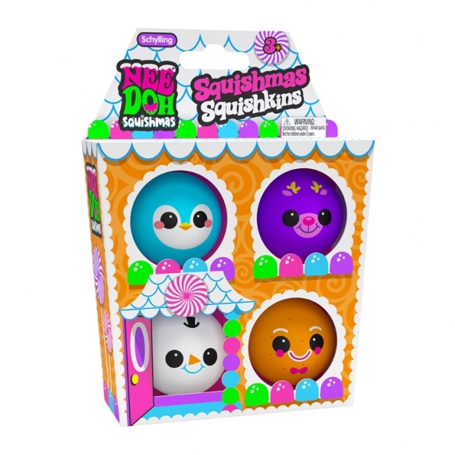 sada mačkacích míčků Squishmas Squishkins