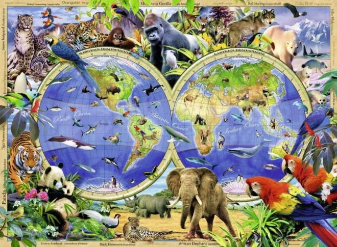 RAVENSBURGER Puzzle Svět divokých zvířat XXL 300 dílků