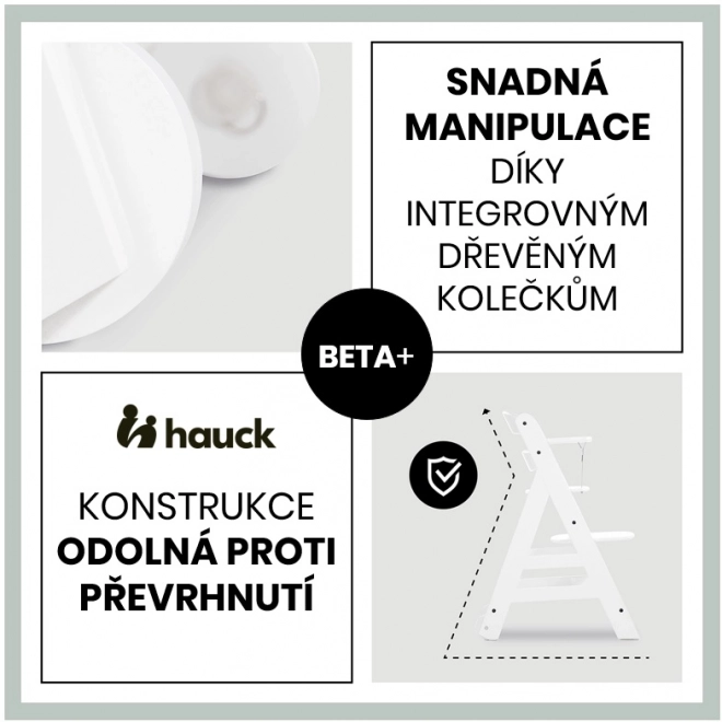 Hauck Beta+ dřevěná rostoucí jídelní židle Bílá
