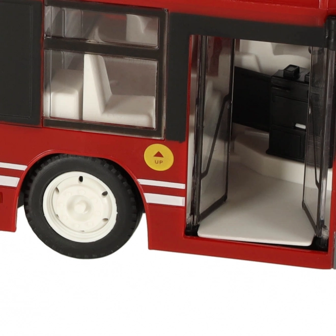 RC autobus na dálkové ovládání s dveřmi – Červený