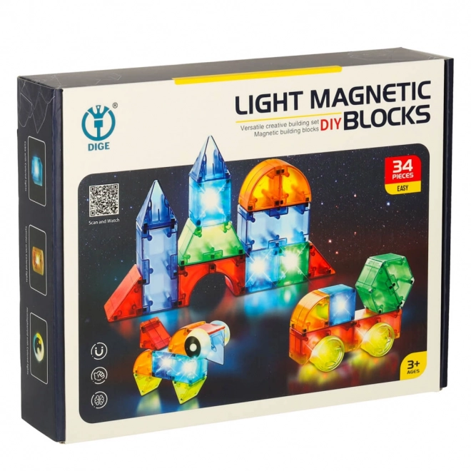 Světelné magnetické bloky 32 el.