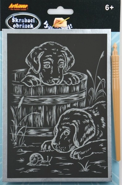 Škrabací obrázek stříbrný 14x22cm