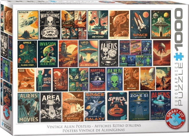 Eurographics puzzle vintage plakáty mimozemšťané 1000 dílků