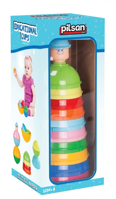 Stavebnice pyramida barevné kalíšky