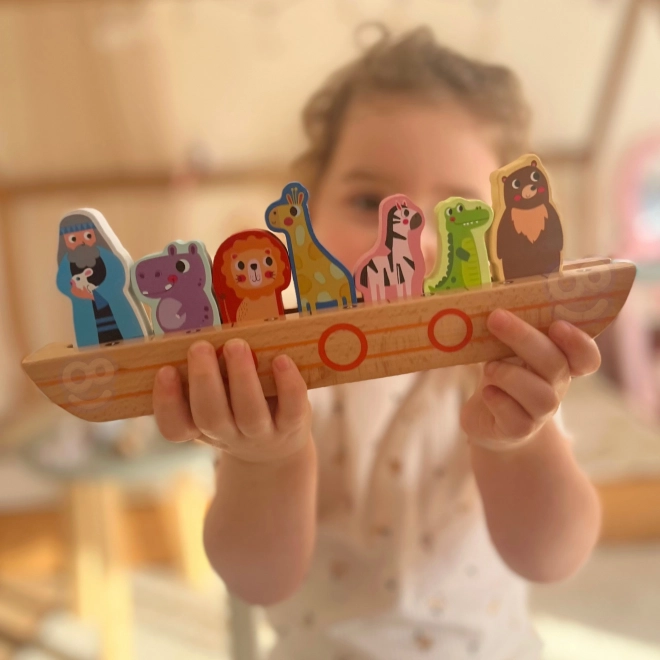 Tooky Toy dřevěná logická hra s Noemem a zvířaty