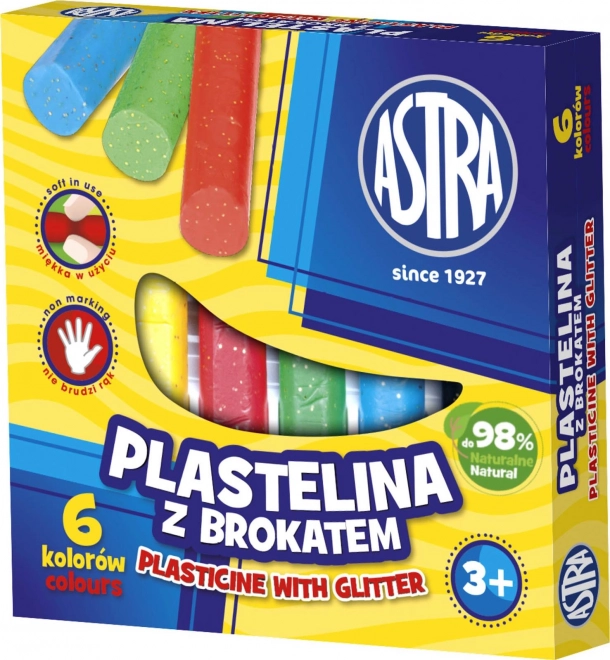ASTRA Plastelína se třpytkami 6 barev