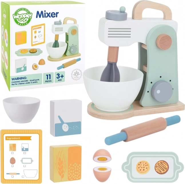 Dřevěný kuchyňský mixér s příslušenstvím 11 ks od WOOPIE GREEN