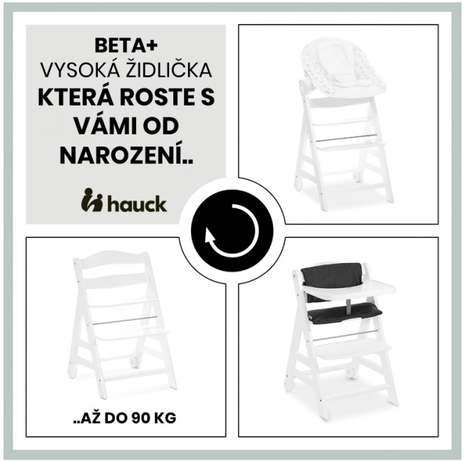 Hauck Beta+ dřevěná rostoucí jídelní židle Bílá