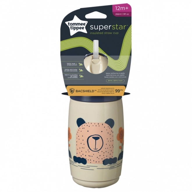 Tommee Tippee izolační hrnek s brčkem 266 ml šedý