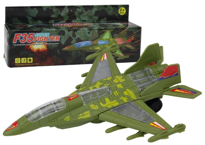 F35 Vojenské stíhací světla Zvuky Zelená