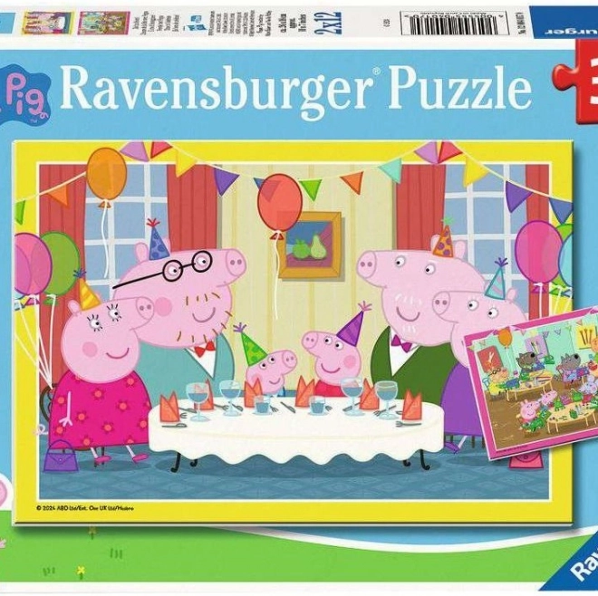 Ravensburger puzzle Prasátko Peppa na oslavě 2x12 dílků