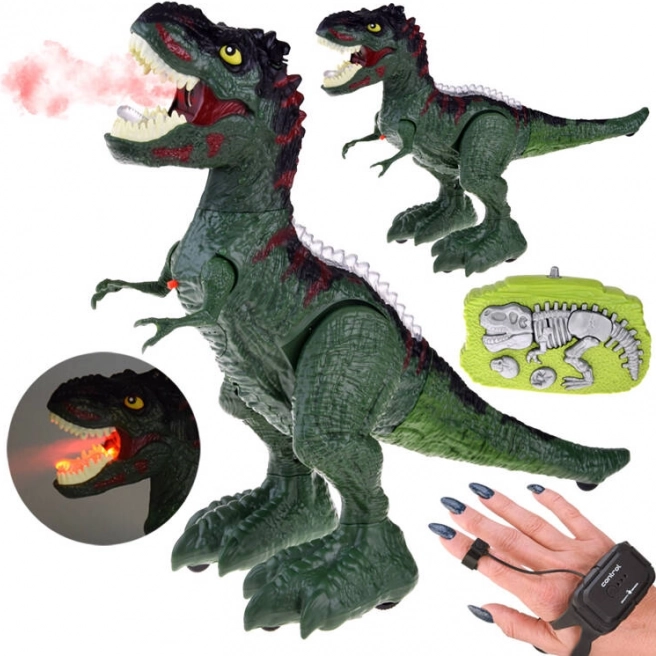 RC dinosaurus ovládaný gesty a dálkovým ovladačem, světla, zvuky a pára – Zi