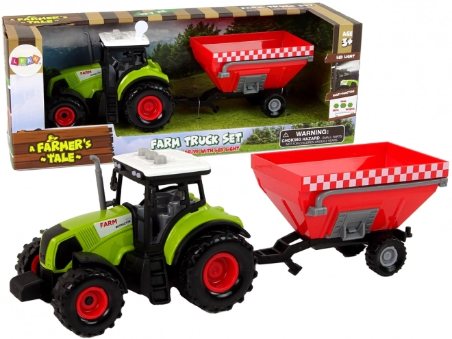 Traktor Farm Odpojitelný přívěs na obilí Zvuk Zelená