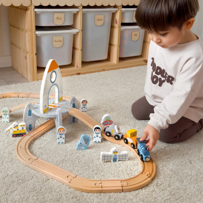 Dřevěná vesmírná kolejnice Tooky Toy