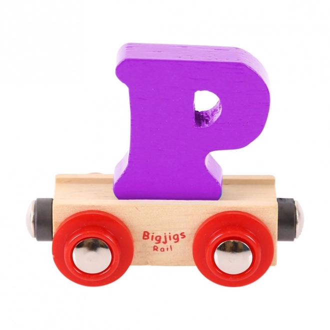 Bigjigs Rail Vagónek dřevěné vláčkodráhy - Písmeno P