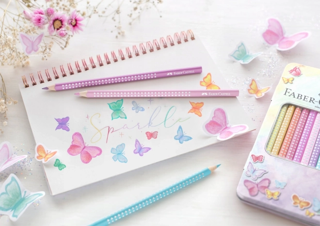 Pastelky Sparkle v plechové krabičce