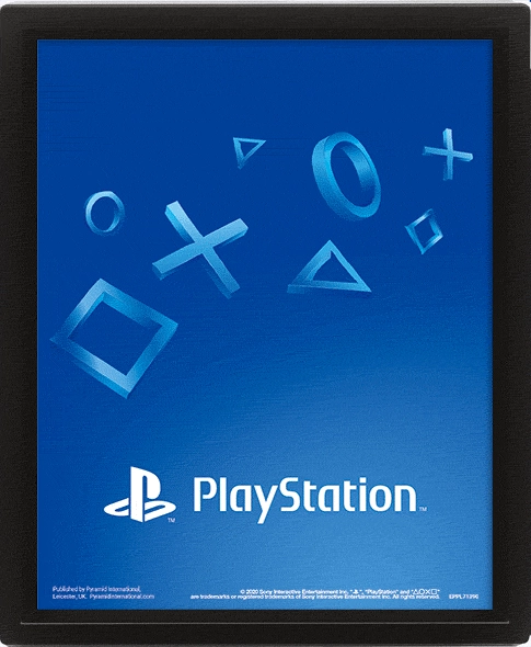 Levně CurePink Proměňovací 3D obrázek Playstation: Shapes (26 x 20 cm)