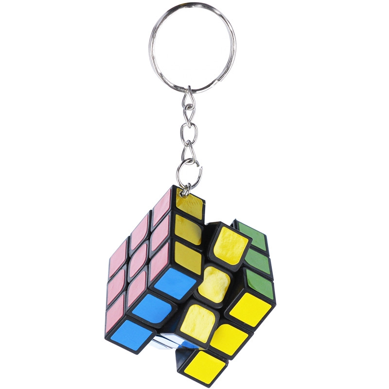 Klíčenka s mini hlavolamovou kostkou 3×3