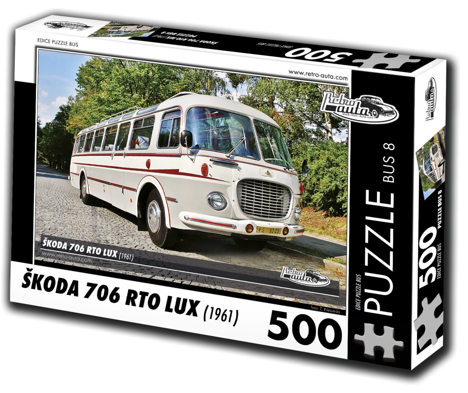 RETRO-AUTA Puzzle BUS č. 8 Škoda 706 RTO LUX (1961) 500 dílků