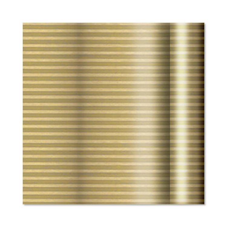 Dárkový balicí papír fóliový zlatý pruhovaný 70 cm × 2 m