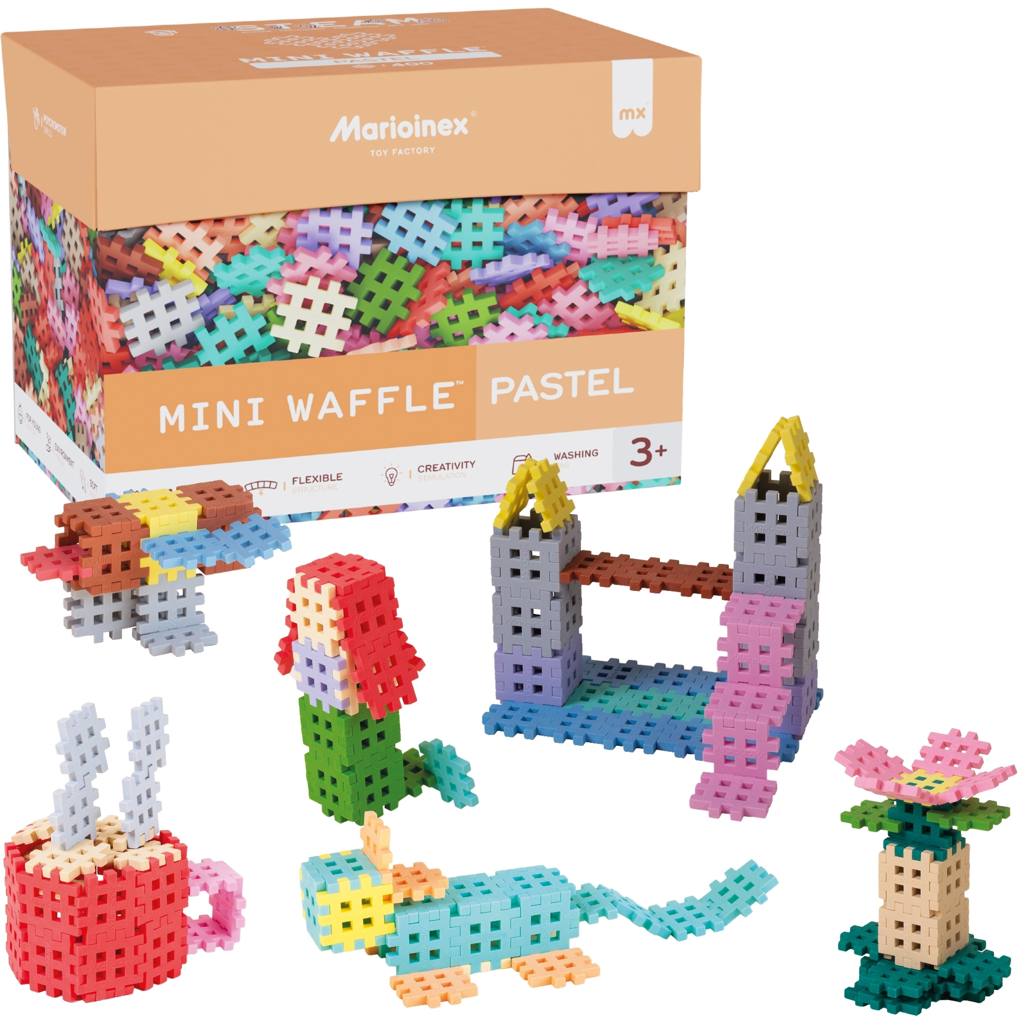 Stavebnice Mini Waffle Pastel 400 ks MARIOINEX