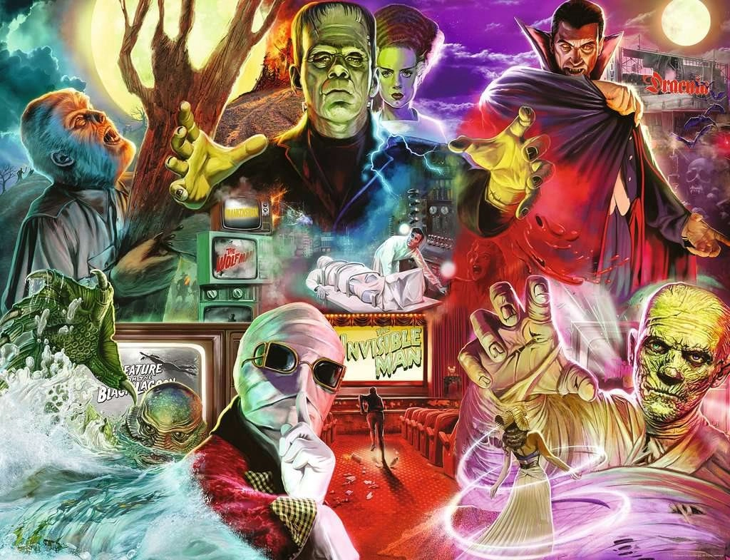 Ravensburger puzzle Universal Monsters 2000 dílků
