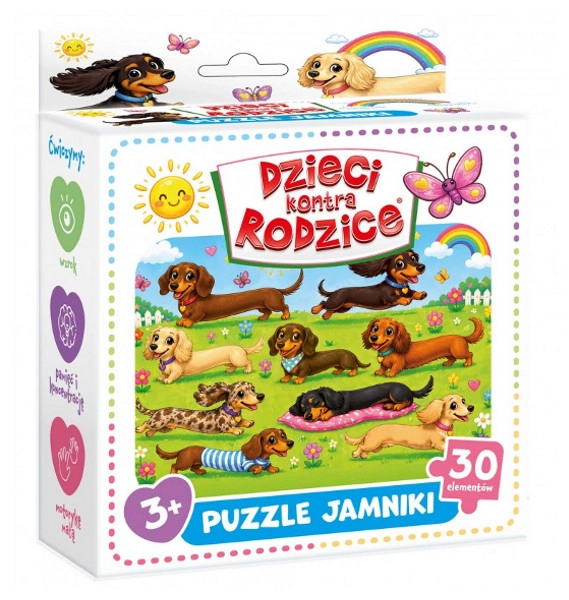 Děti versus rodiče Puzzle Jezevčíci