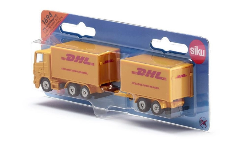 Levně Kovový model nákladního auta s přívěsem DHL SIKU