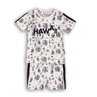 Dirkje dětský dvoudílný set Hawaii white-navy