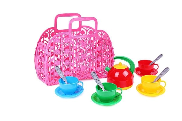 Teddies Sada nádobí plast v plastové tašce/kabelce 25x22x11 cm