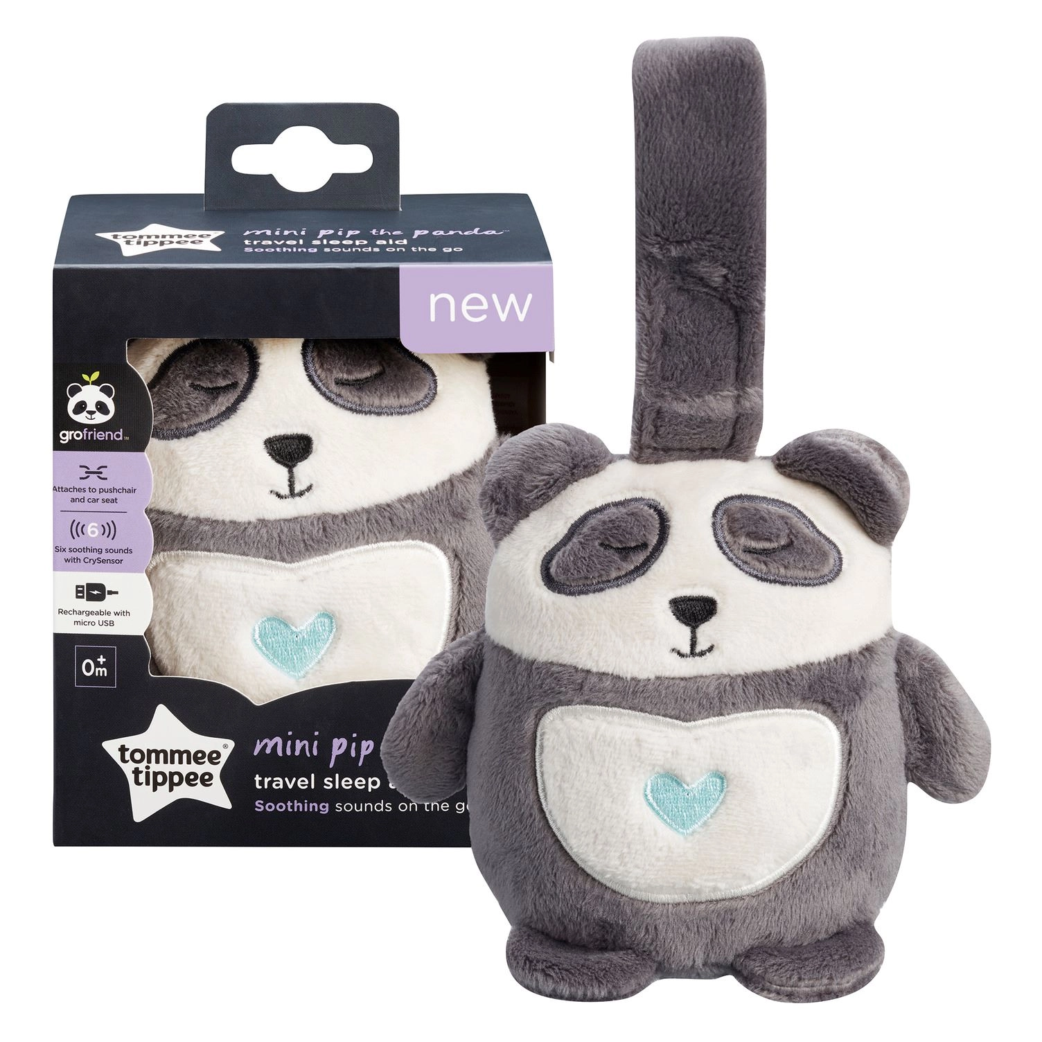 Tommee Tippee Grofriend Pip the Panda kontrastní závěsná hračka s melodií 1 ks