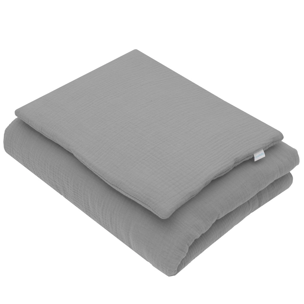 Mušelínový set s výplní 80 × 70 cm šedý New Baby