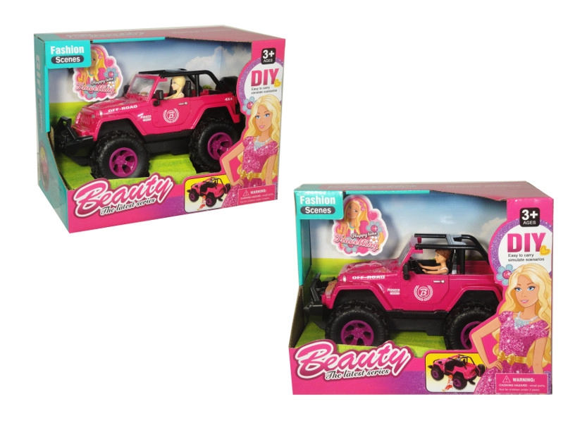 Terénní auto s mini panenkou - 1 kus