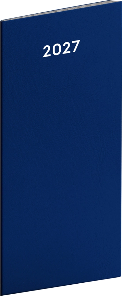 Notique vreckový diář modrý 2027 (měsíční), 8 × 18 cm