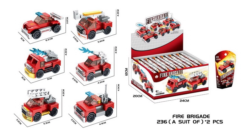 Stavebnice hasičské auto mini