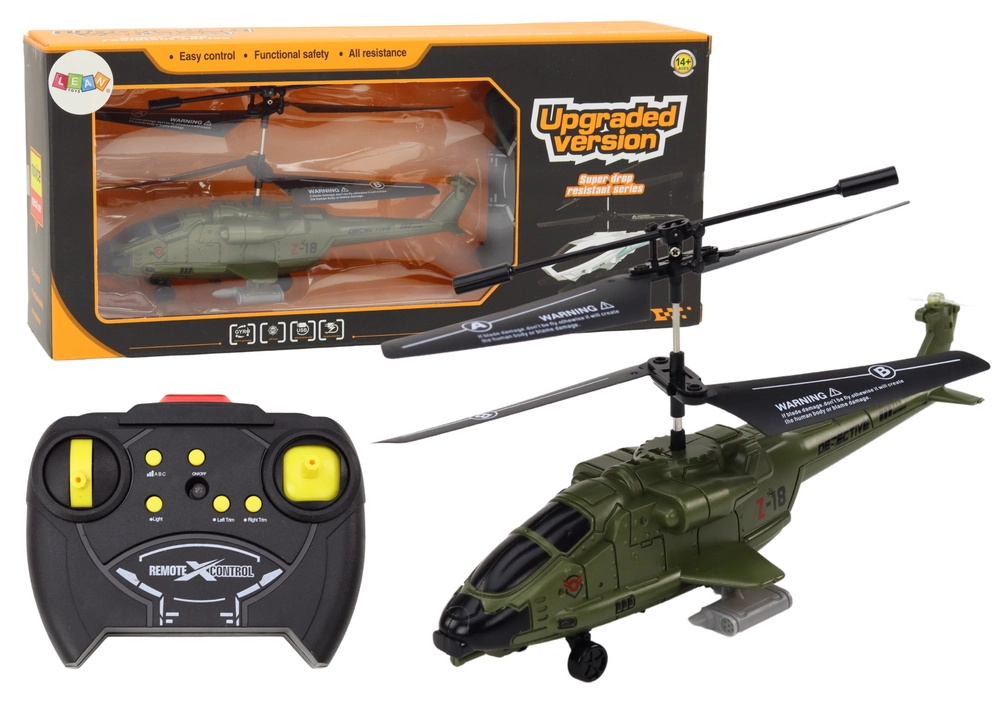 Vojenská dálkově ovládaná RC helikoptéra s gyroskopem