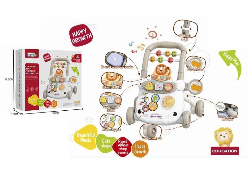 Interaktivní dětské chodítko ve tvaru lva