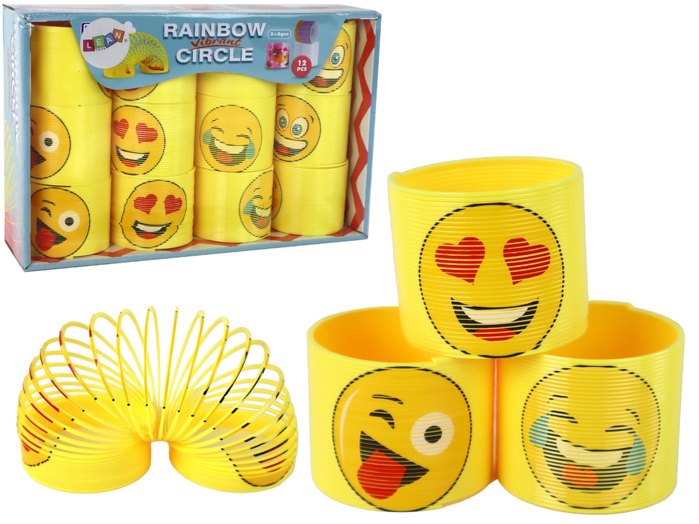 Lean Toys Dětská pružina žlutá s emotikony