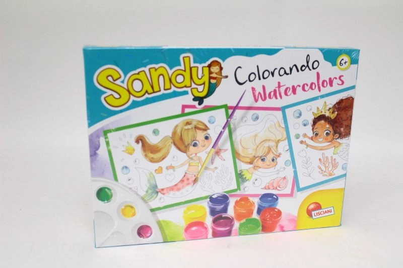 Lisciani Sandy Colorando – akvarelové omalovánky se štětcem a paletou