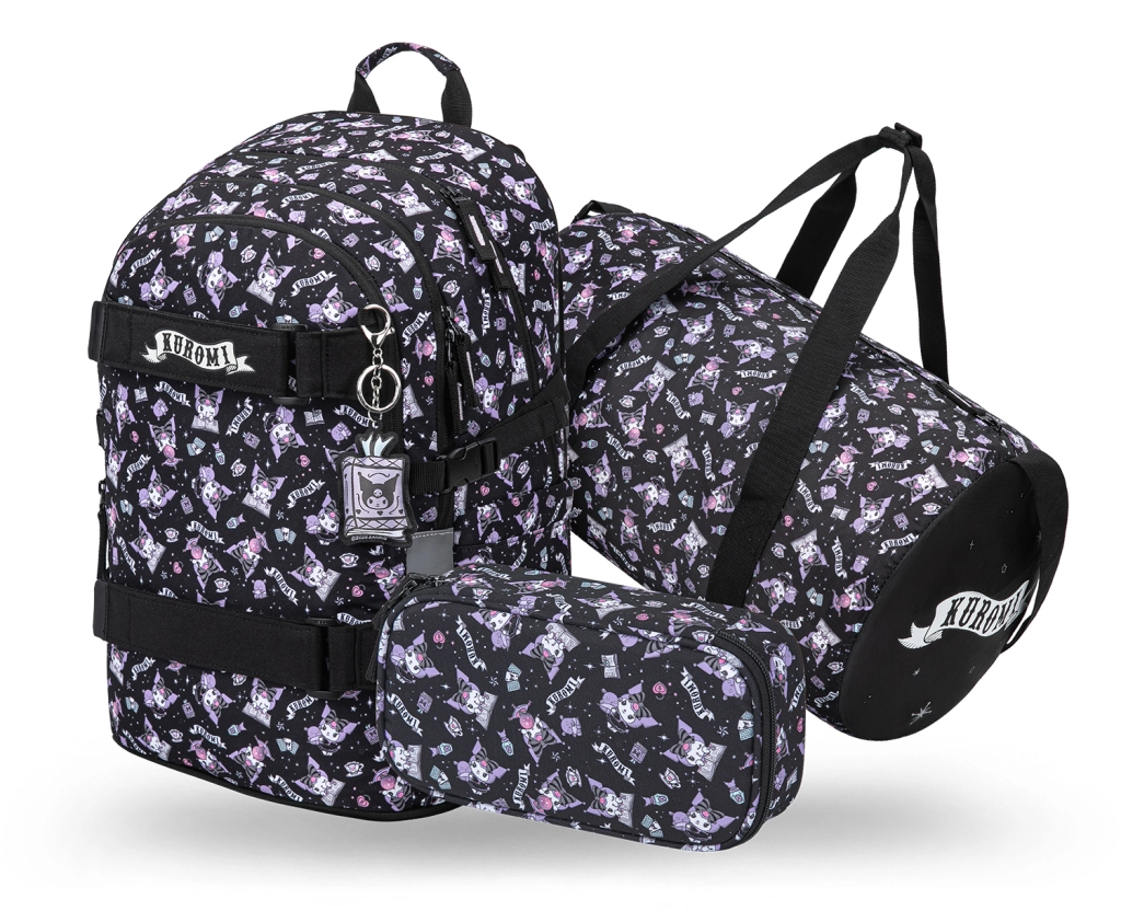 BAAGL SET 3 Skate Kuromi Black: batoh, penál, sportovní taška GRS Presco Group