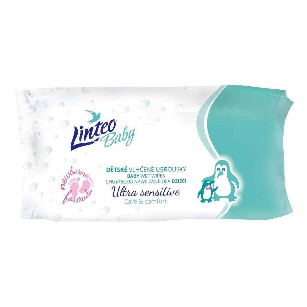 Linteo Baby Ultra Sensitive dětské jemné vlhčené ubrousky 64 ks