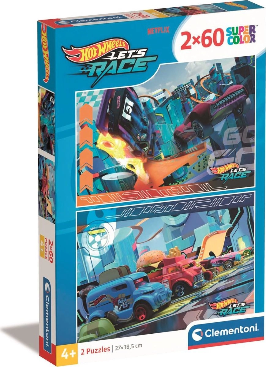CLEMENTONI Puzzle Hot Wheels 2x60 dílků