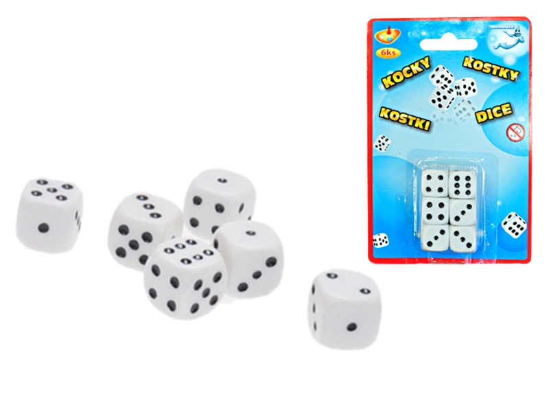 Hrací kostky 16 mm – sada 6 ks