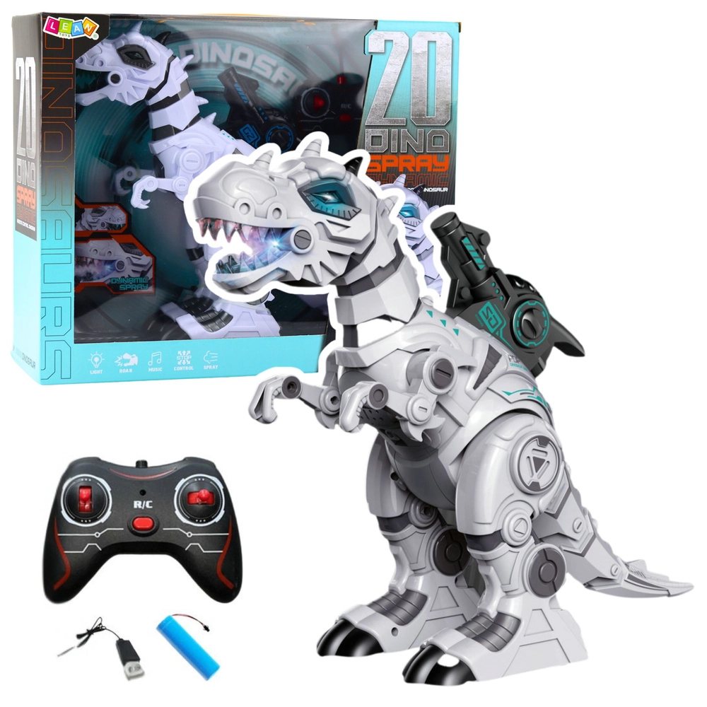 Robotický dinosaurus RC s kouřovým efektem, světly a zvuky
