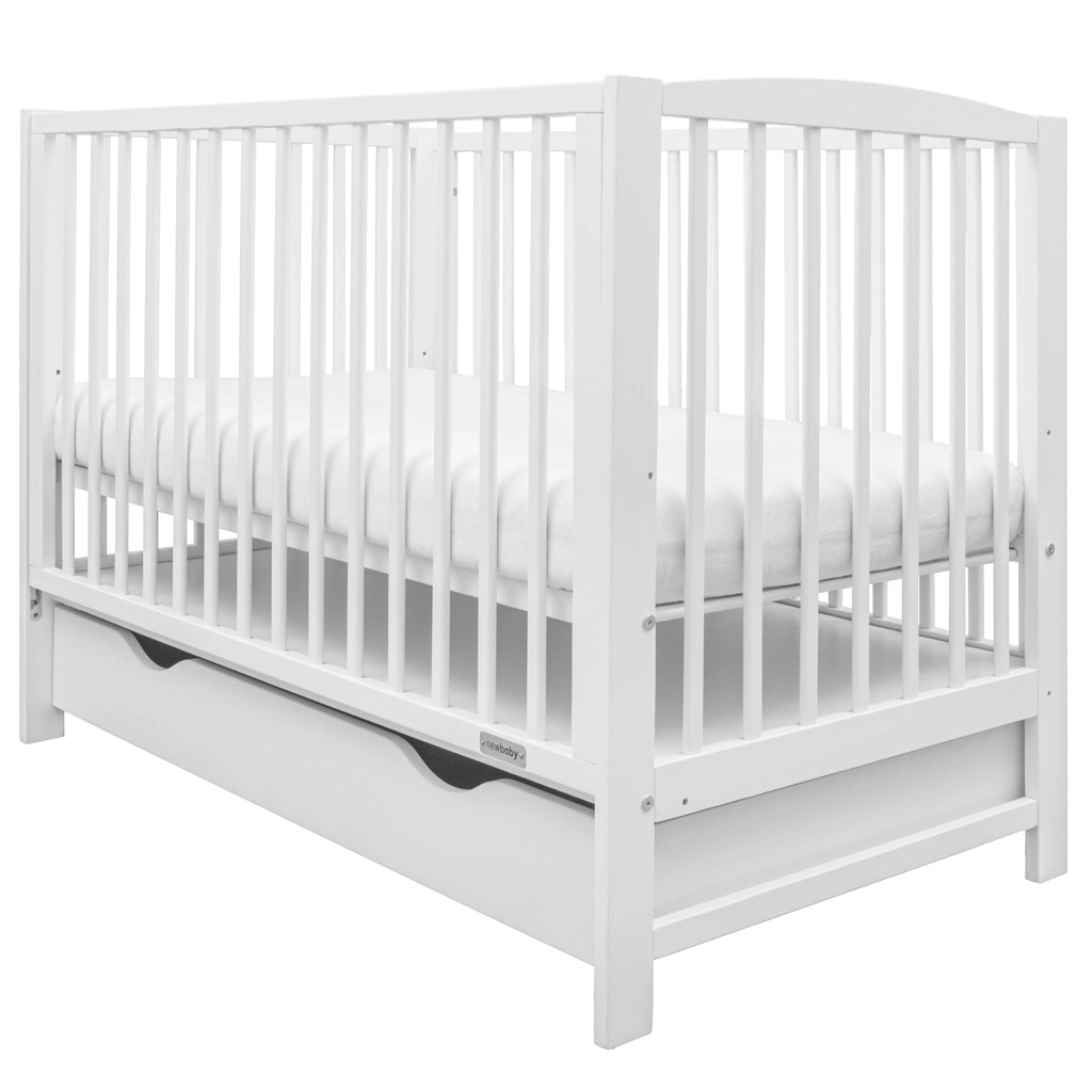 Dětská postýlka New Baby Lilly se stahovací bočnicí a šuplíkem bílá