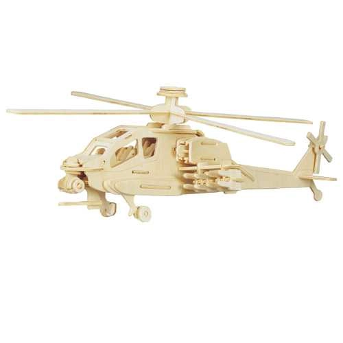 Woodcraft dřevěné 3D puzzle vrtulník Apache