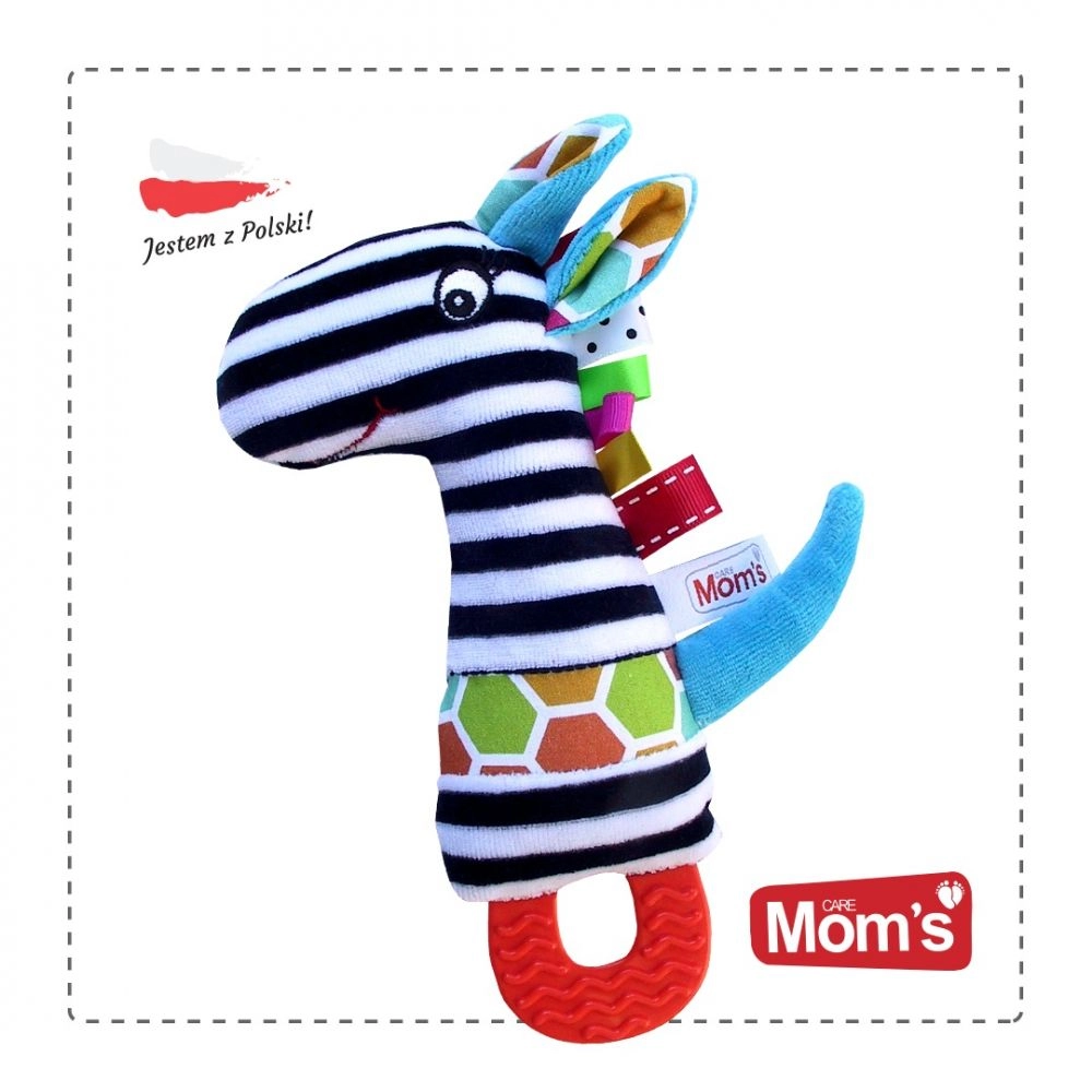 Levně Hencz Toys Edukační hračka s pískátkem kousátkem ZEBRA